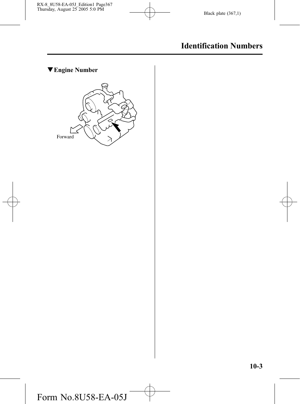 Identification numbers | Mazda 2006 RX-8 User Manual | Page 367 / 434