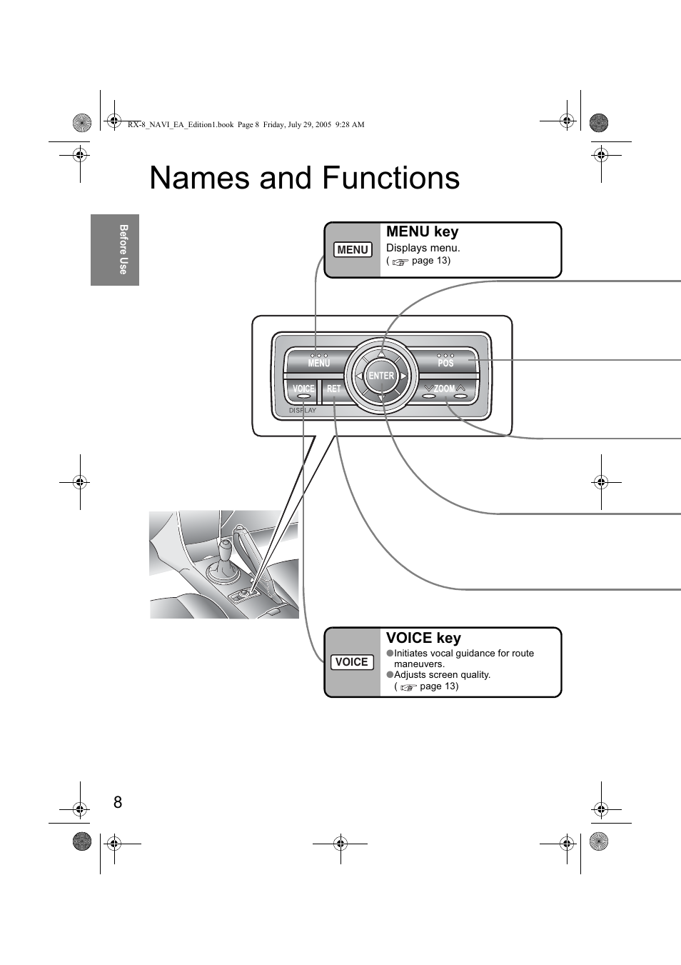 1dphv dqg )xqfwlrqv, 0(18 nh, 92,&( nh | Mazda 2006 RX-8 User Manual | Page 388 / 434