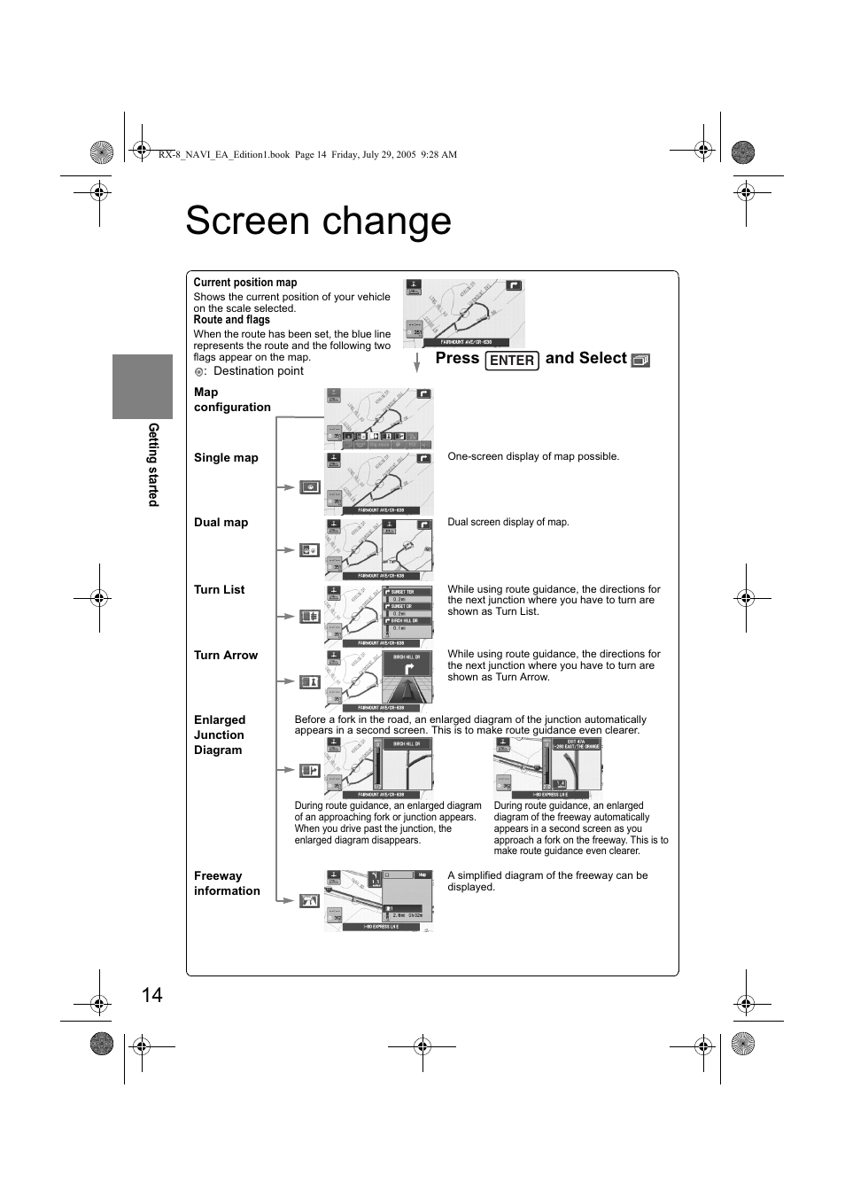 6fuhhq fkdqjh, 3uhvv dqg 6hohfw | Mazda 2006 RX-8 User Manual | Page 394 / 434