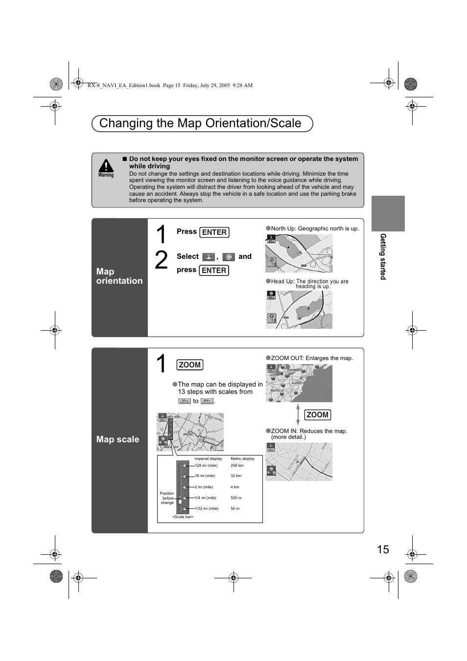 Kdqjlqj wkh 0ds 2ulhqwdwlrq6fdoh, 0ds rulhqwdwlrq 0ds vfdoh | Mazda 2006 RX-8 User Manual | Page 395 / 434