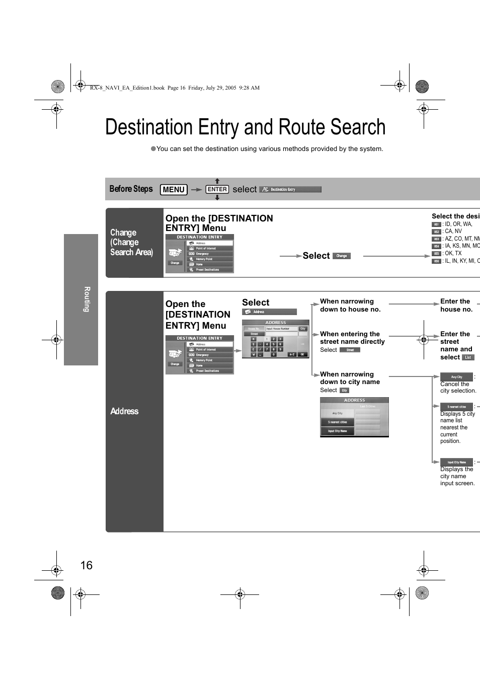 Hvwlqdwlrq (qwu\ dqg 5rxwh 6hdufk | Mazda 2006 RX-8 User Manual | Page 396 / 434