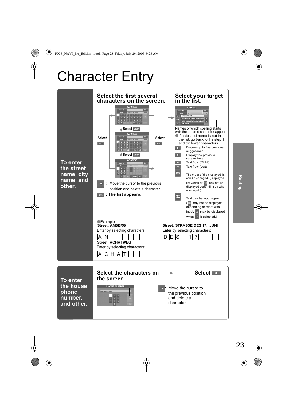 Kdudfwhu (qwu, 6hohfw wkh fkdudfwhuv rq wkh vfuhhq 6hohfw | Mazda 2006 RX-8 User Manual | Page 403 / 434