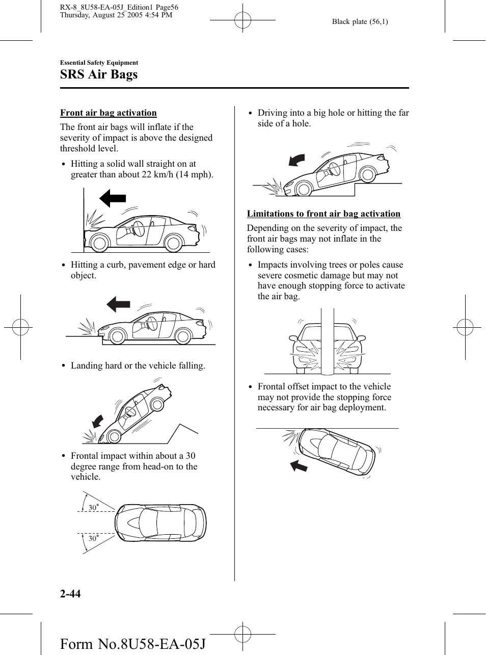 Srs air bags | Mazda 2006 RX-8 User Manual | Page 56 / 434