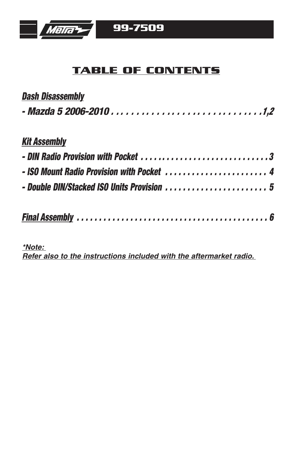 Mazda 99-7509 User Manual | Page 2 / 12