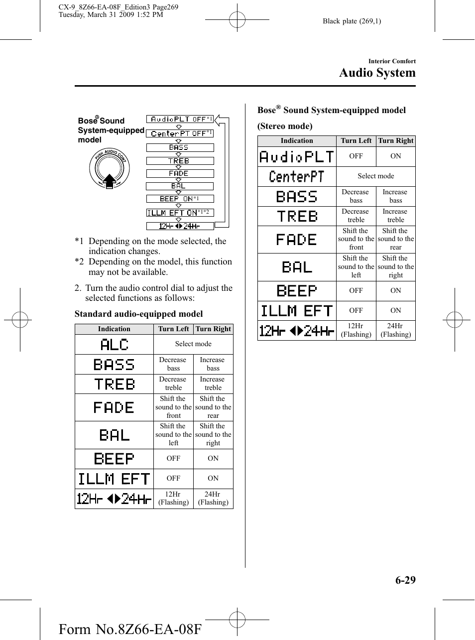 Audio system | Mazda 2009 CX-9 User Manual | Page 269 / 538