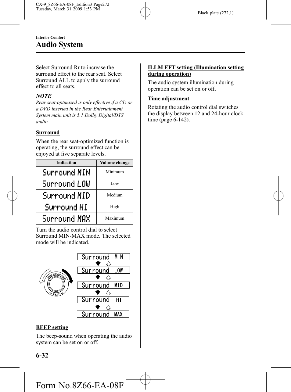 Audio system | Mazda 2009 CX-9 User Manual | Page 272 / 538