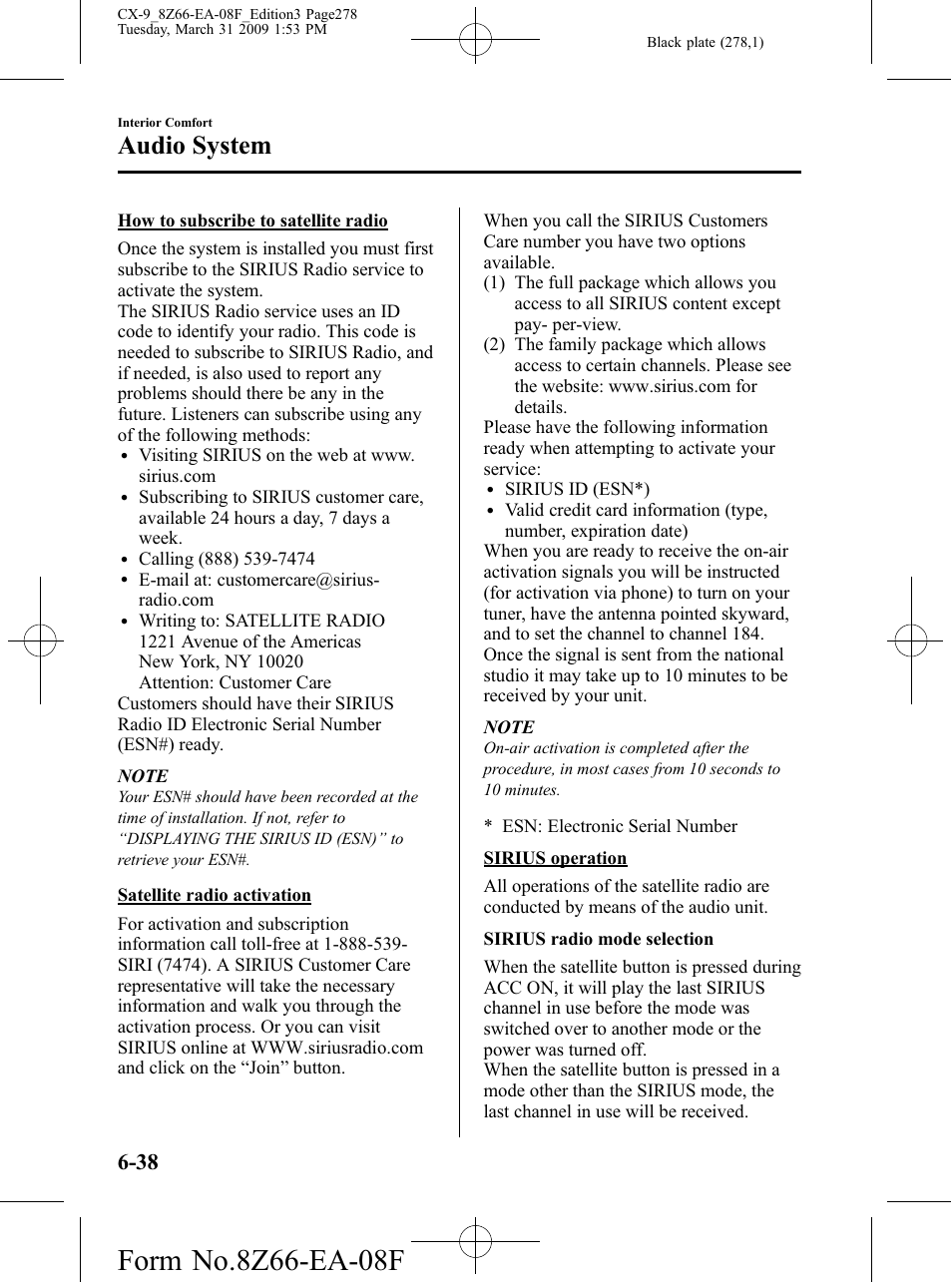 Audio system | Mazda 2009 CX-9 User Manual | Page 278 / 538