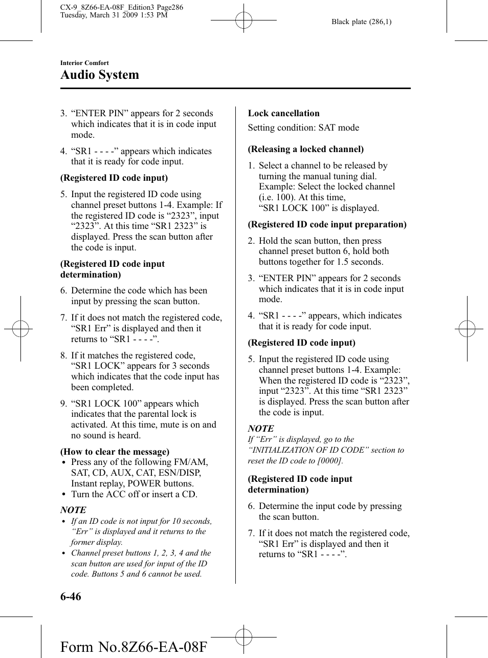 Audio system | Mazda 2009 CX-9 User Manual | Page 286 / 538