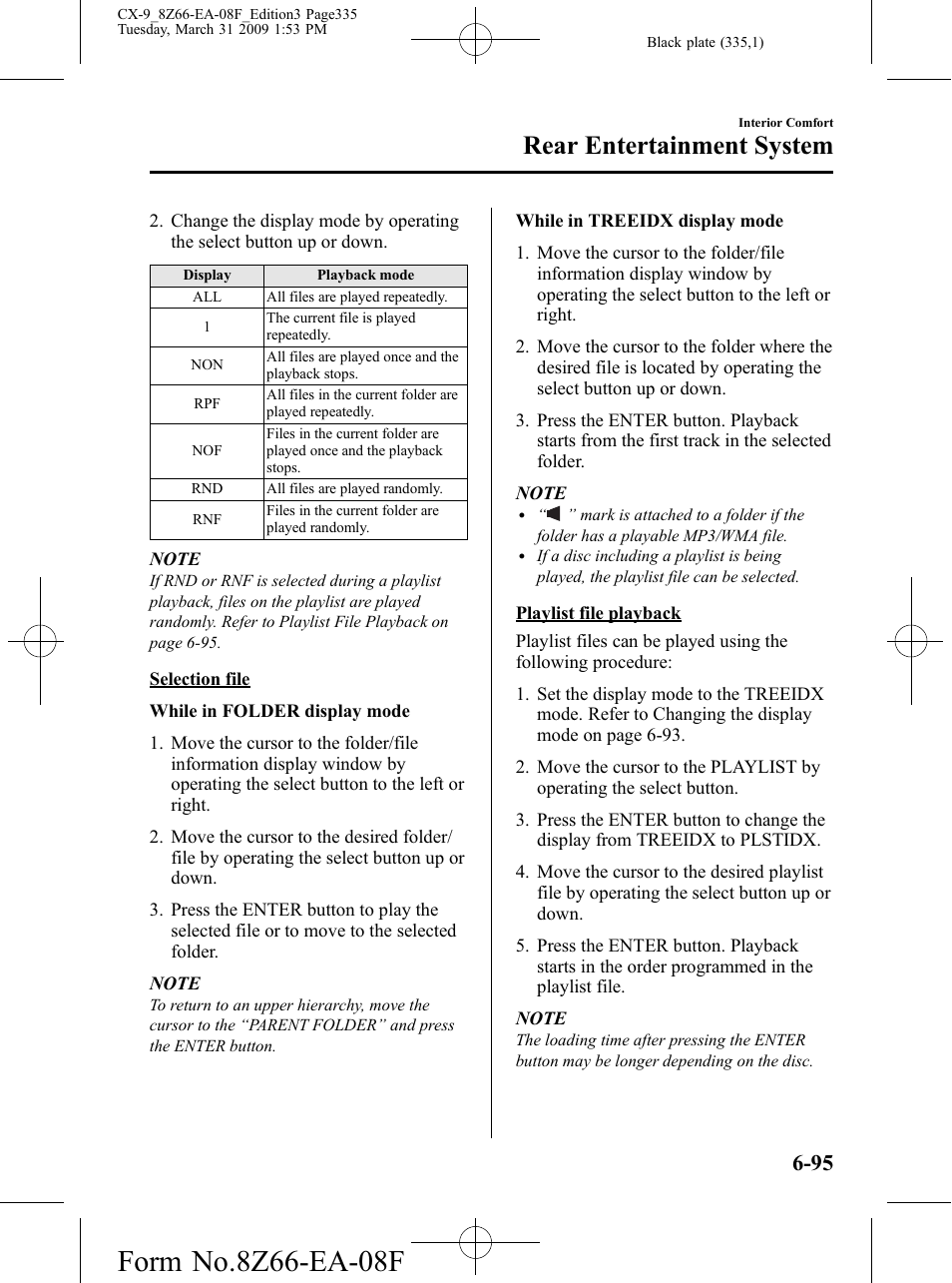 Rear entertainment system | Mazda 2009 CX-9 User Manual | Page 335 / 538