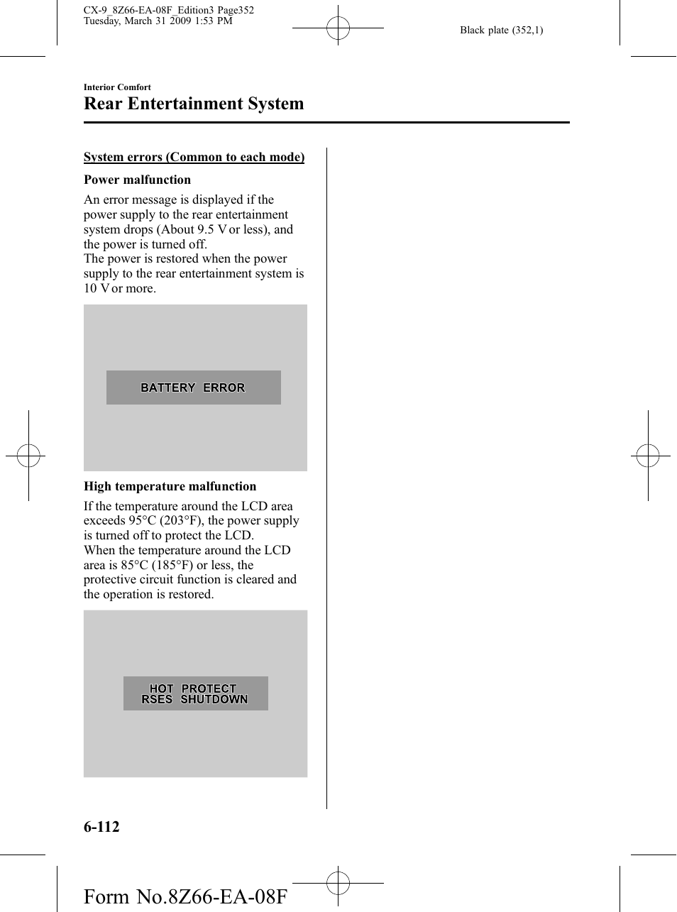 Rear entertainment system | Mazda 2009 CX-9 User Manual | Page 352 / 538