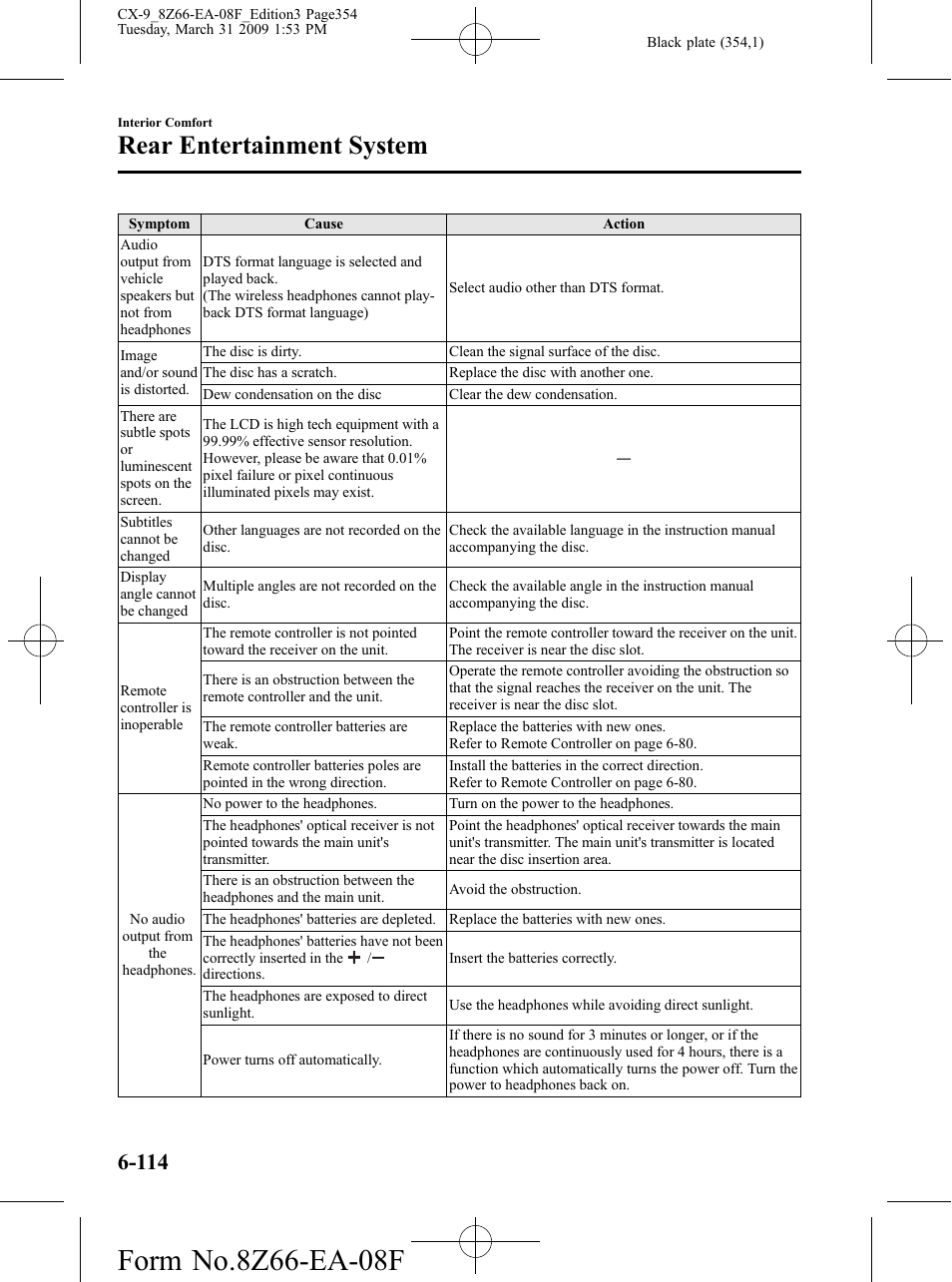Rear entertainment system | Mazda 2009 CX-9 User Manual | Page 354 / 538