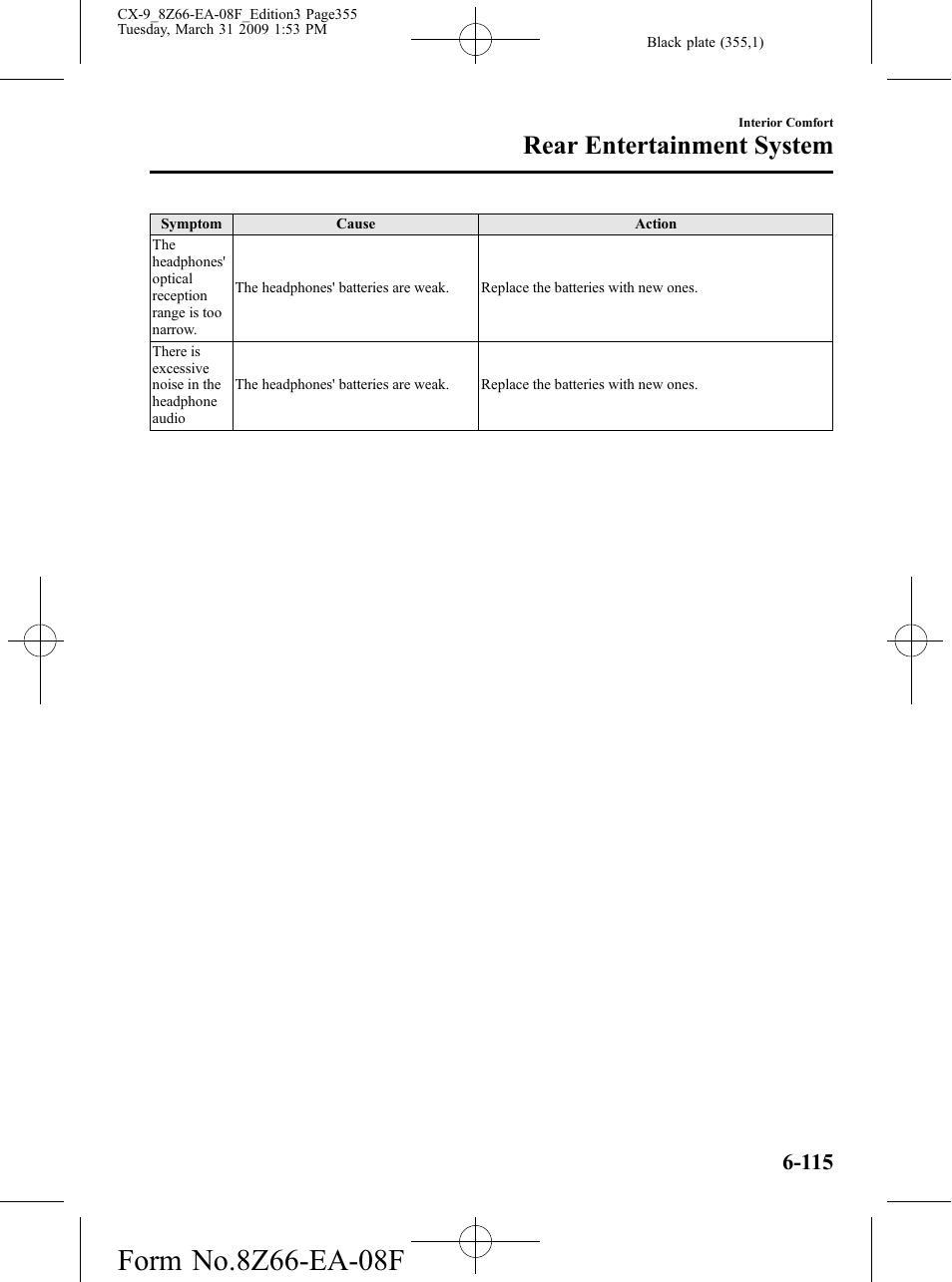 Rear entertainment system | Mazda 2009 CX-9 User Manual | Page 355 / 538