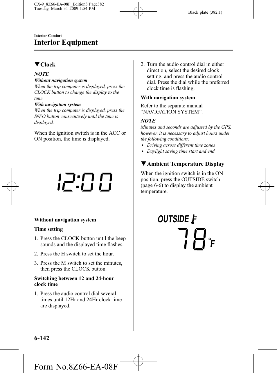 Interior equipment | Mazda 2009 CX-9 User Manual | Page 382 / 538