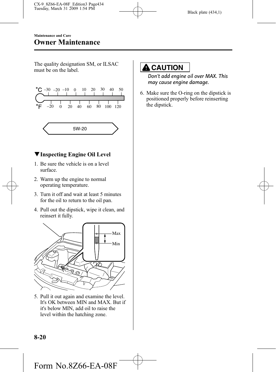 Owner maintenance, Caution | Mazda 2009 CX-9 User Manual | Page 434 / 538