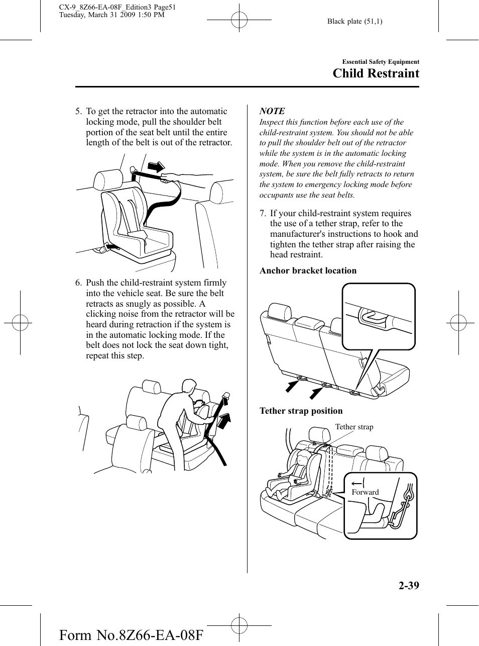 Child restraint | Mazda 2009 CX-9 User Manual | Page 51 / 538