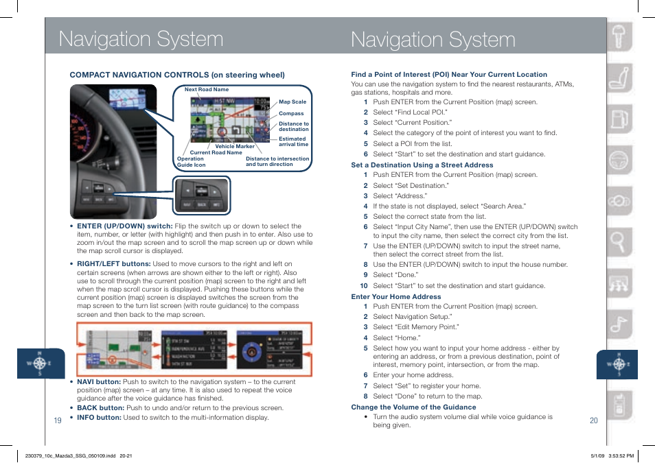 Navigation system | Mazda 2010 SPEED3 User Manual | Page 11 / 14