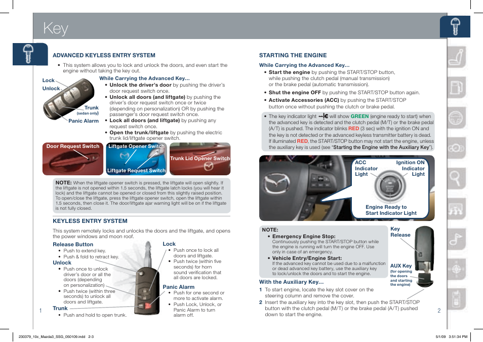 Mazda 2010 SPEED3 User Manual | Page 2 / 14