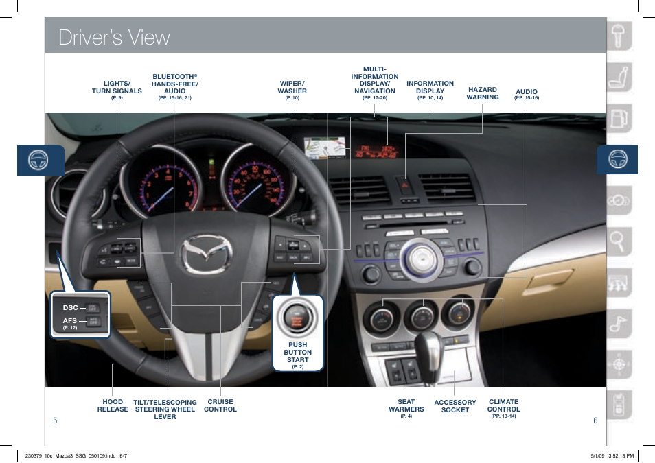 Driver’s view | Mazda 2010 SPEED3 User Manual | Page 4 / 14