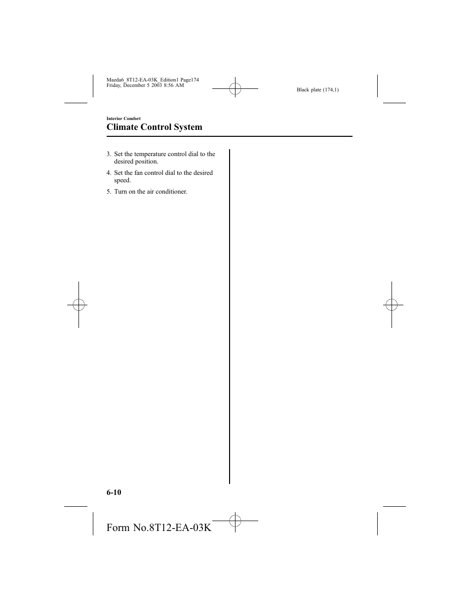 Climate control system | Mazda 8T12-EA-03K User Manual | Page 174 / 326