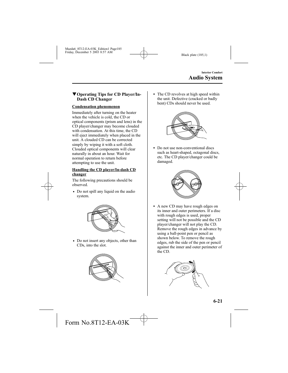 Audio system | Mazda 8T12-EA-03K User Manual | Page 185 / 326