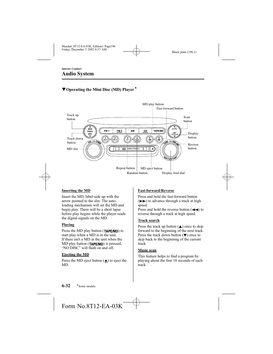 Audio system | Mazda 8T12-EA-03K User Manual | Page 196 / 326