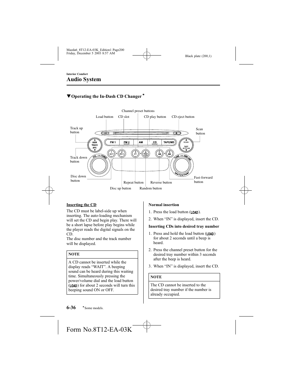 Audio system | Mazda 8T12-EA-03K User Manual | Page 200 / 326