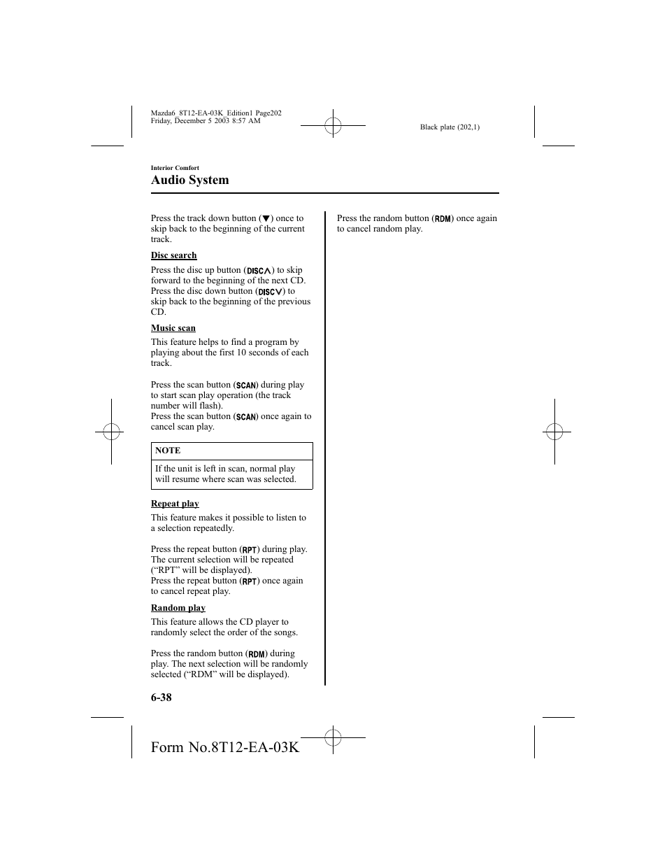 Audio system | Mazda 8T12-EA-03K User Manual | Page 202 / 326
