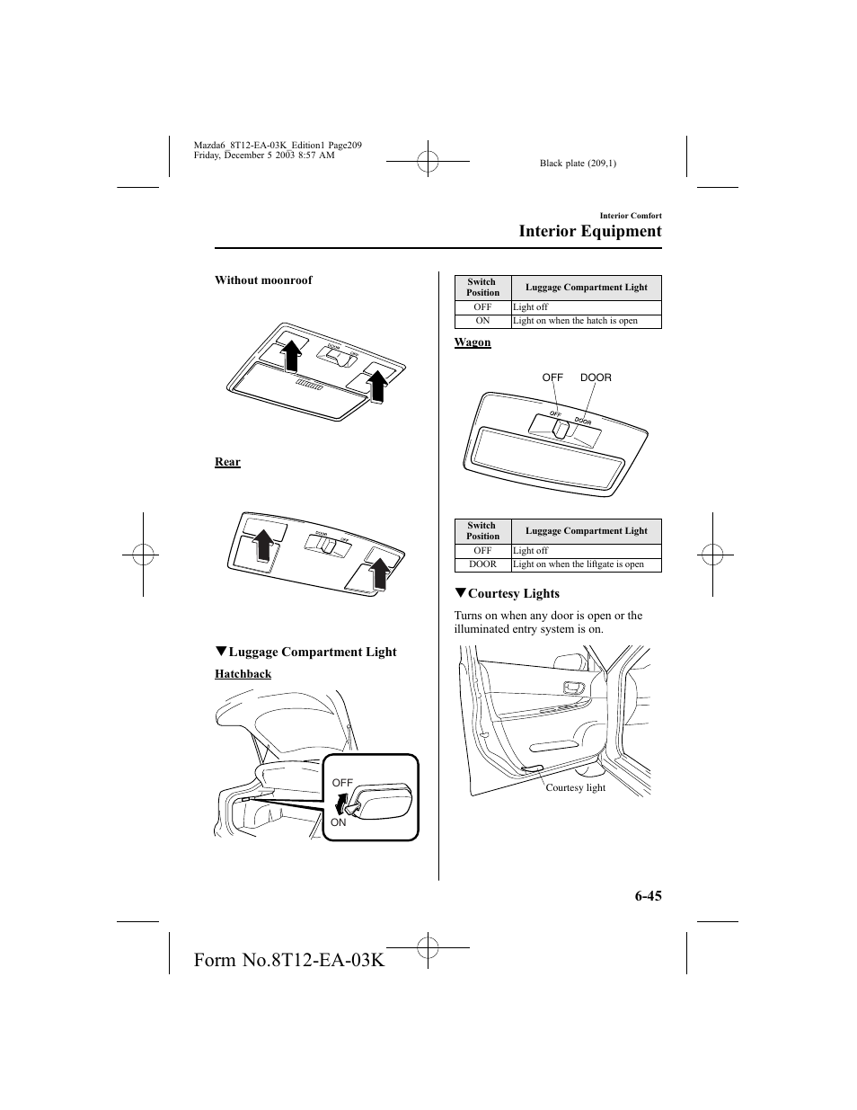 Interior equipment | Mazda 8T12-EA-03K User Manual | Page 209 / 326