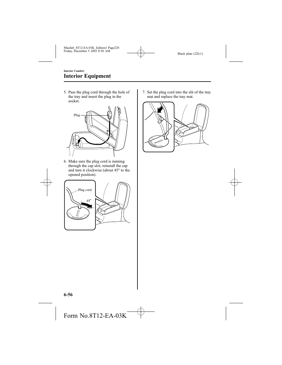 Interior equipment | Mazda 8T12-EA-03K User Manual | Page 220 / 326