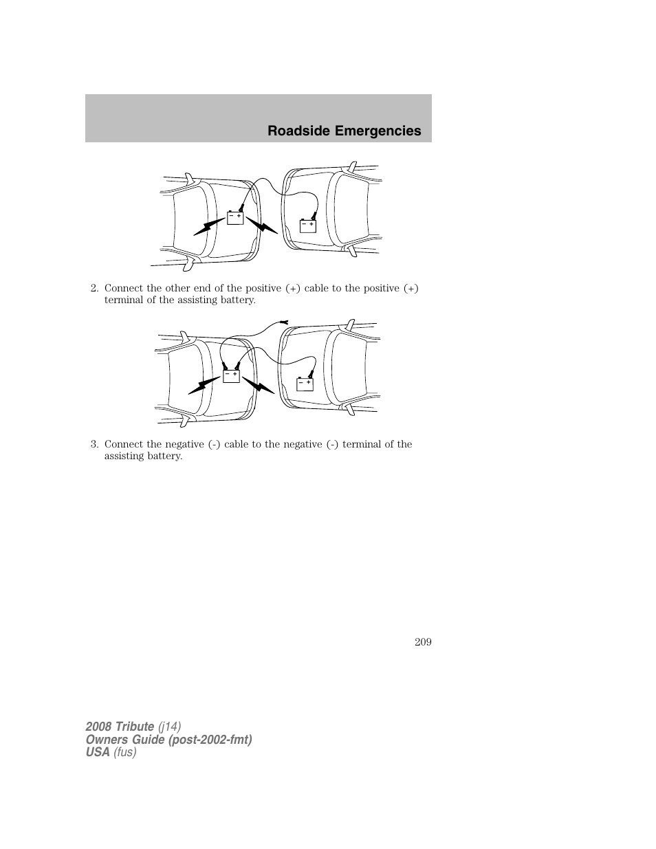 Roadside emergencies | Mazda 2008 Tribute User Manual | Page 209 / 288