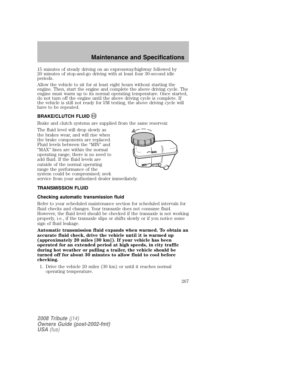 Maintenance and specifications | Mazda 2008 Tribute User Manual | Page 267 / 288