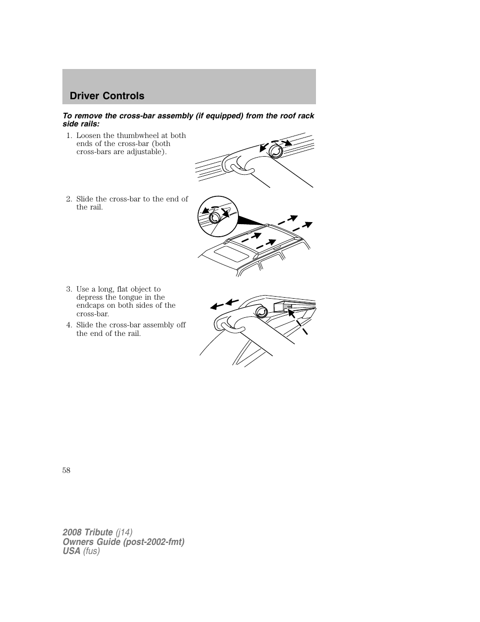 Driver controls | Mazda 2008 Tribute User Manual | Page 58 / 288