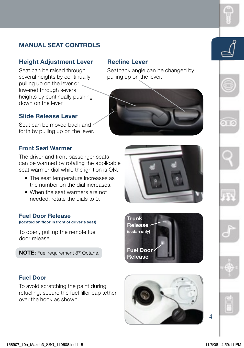 Seats | Mazda 2010 3 4-DOOR User Manual | Page 5 / 26