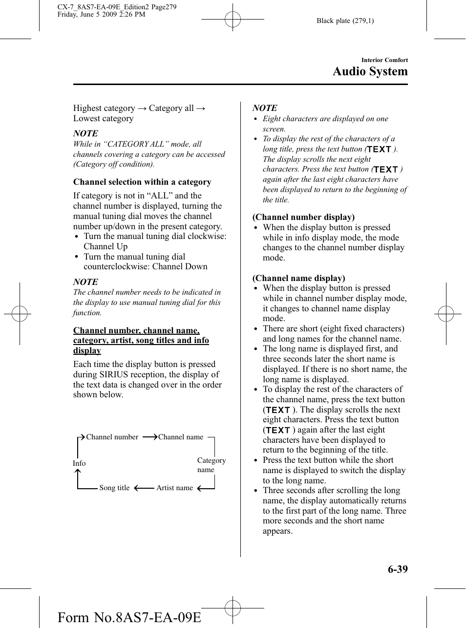 Form no.8as7-ea-09e, Audio system | Mazda 2010 CX-7 User Manual | Page 279 / 510