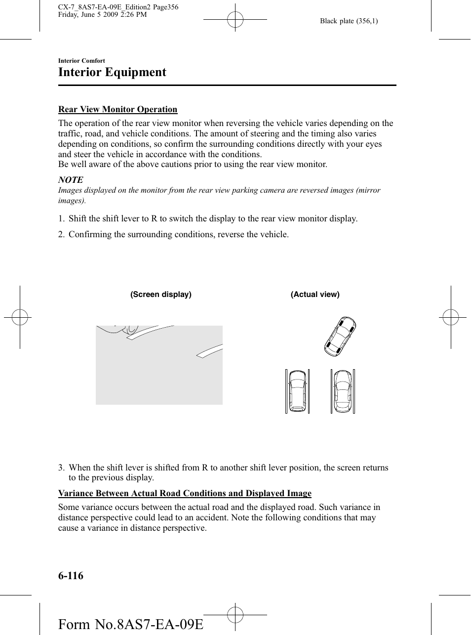 Form no.8as7-ea-09e, Interior equipment | Mazda 2010 CX-7 User Manual | Page 356 / 510