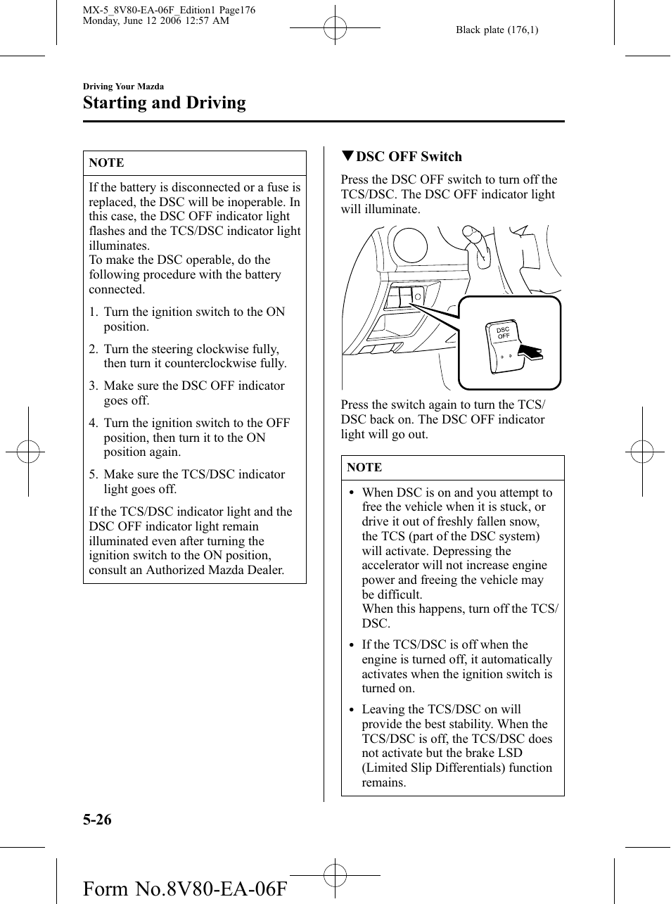 Starting and driving | Mazda MX-5 User Manual | Page 177 / 407