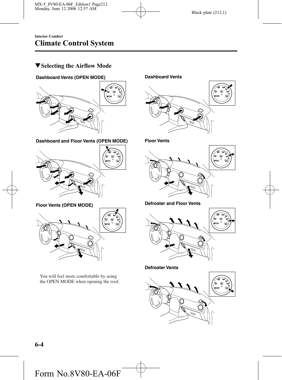 Climate control system | Mazda MX-5 User Manual | Page 213 / 407