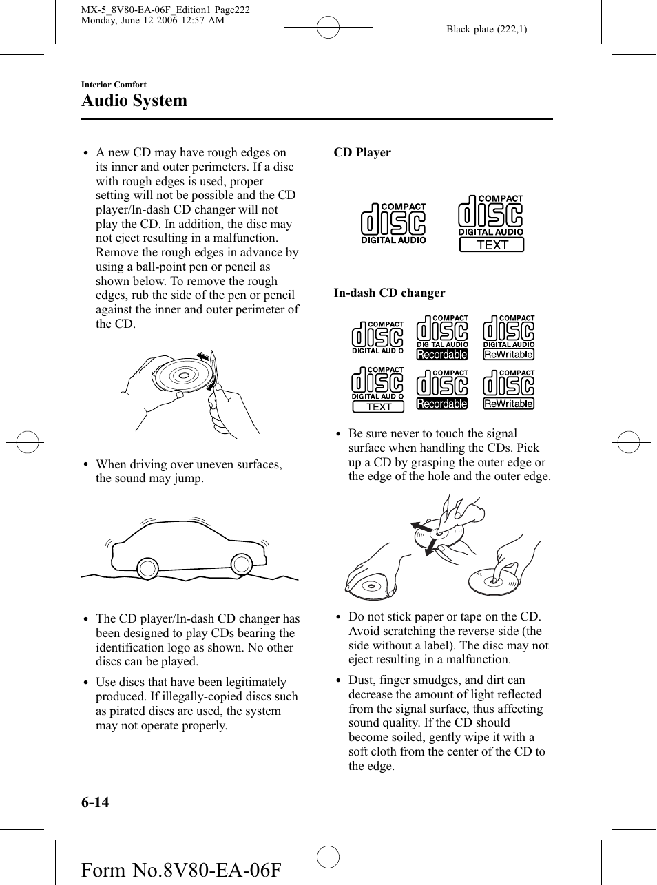 Audio system | Mazda MX-5 User Manual | Page 223 / 407