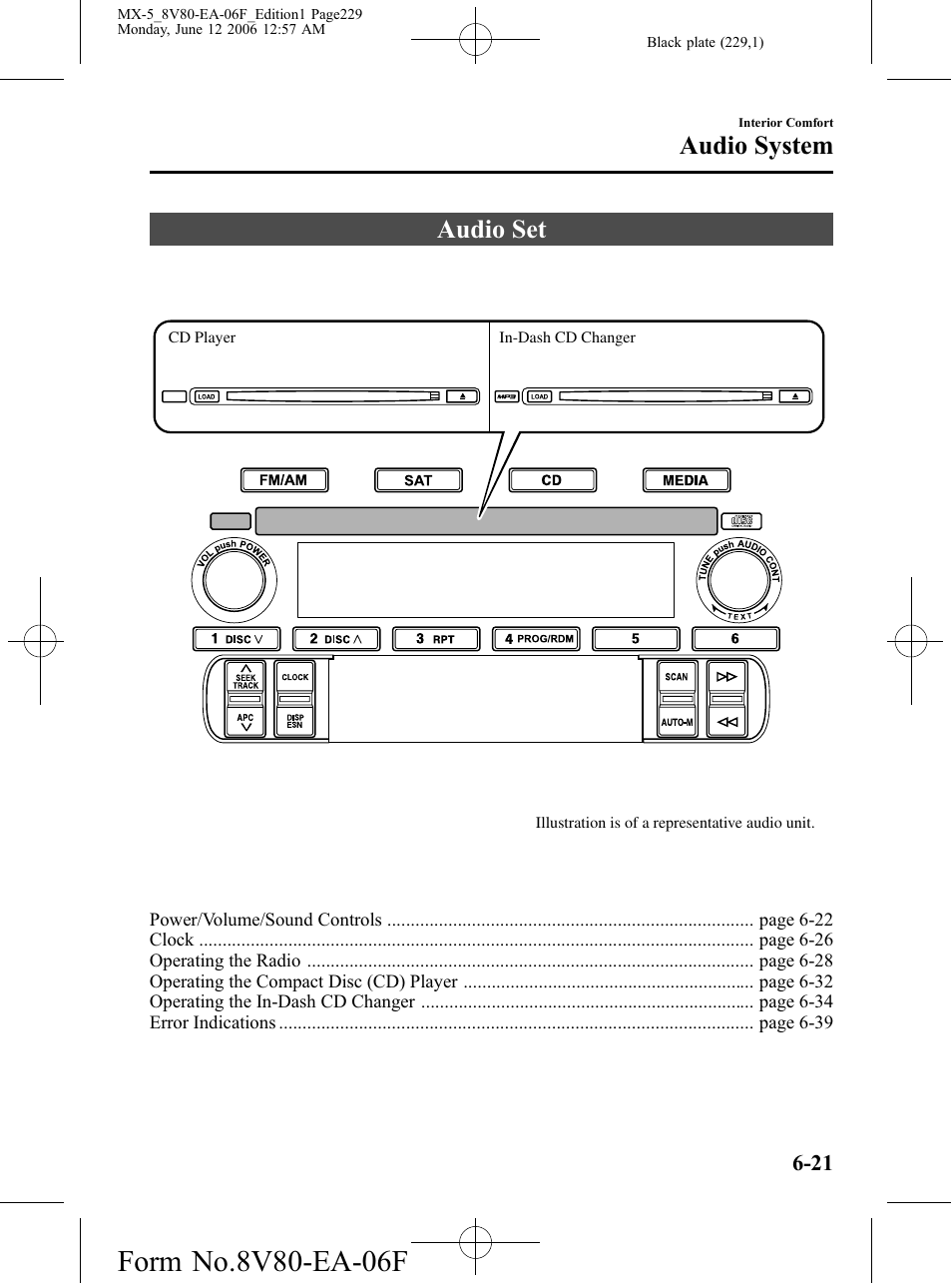 Audio set, Audio set -21, Audio system | Mazda MX-5 User Manual | Page 230 / 407