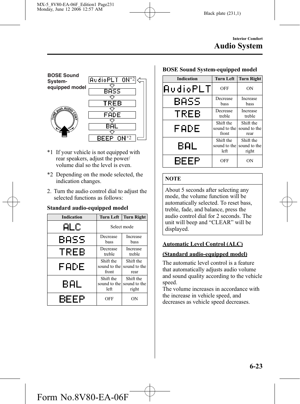 Audio system | Mazda MX-5 User Manual | Page 232 / 407