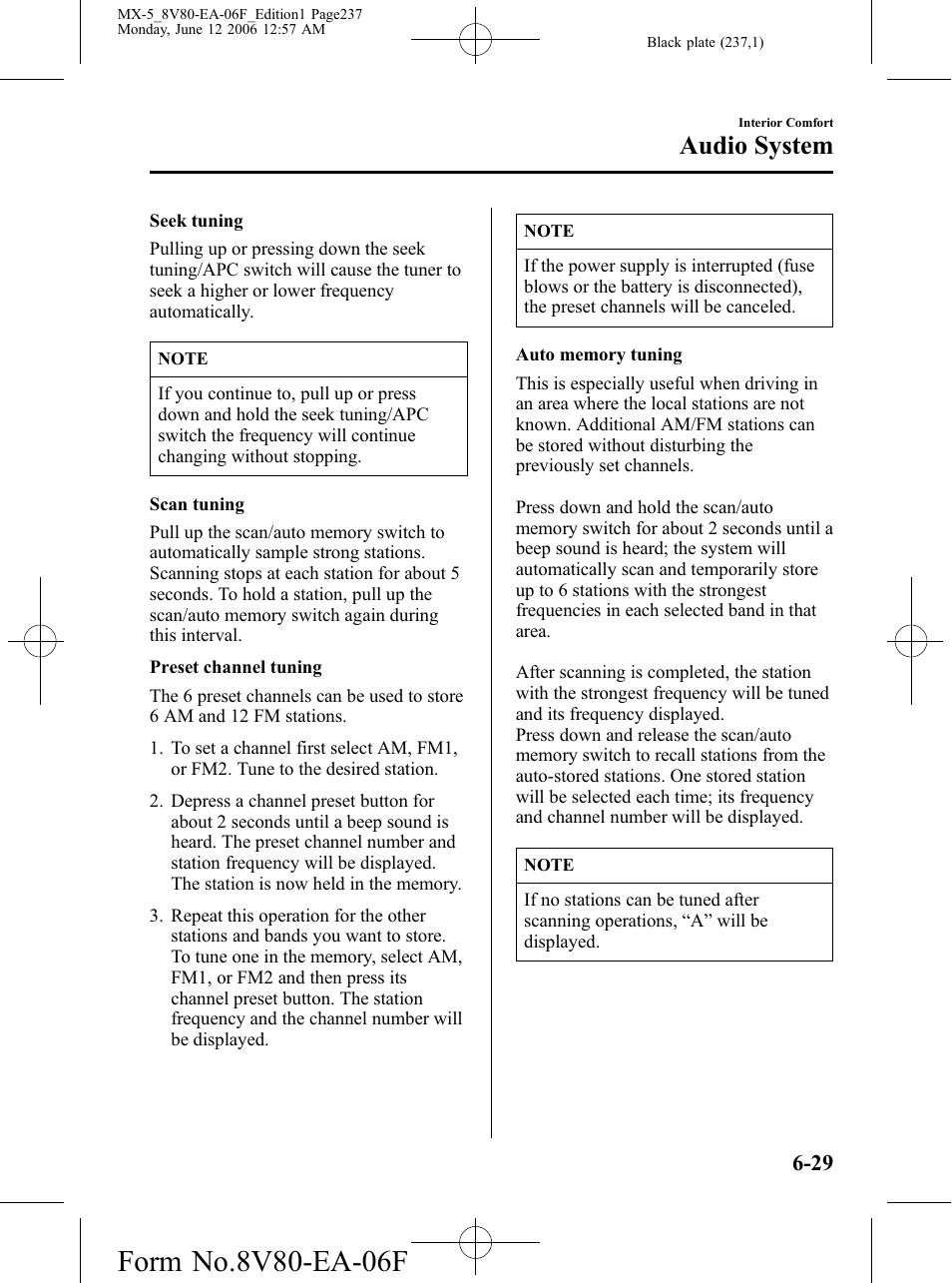 Audio system | Mazda MX-5 User Manual | Page 238 / 407