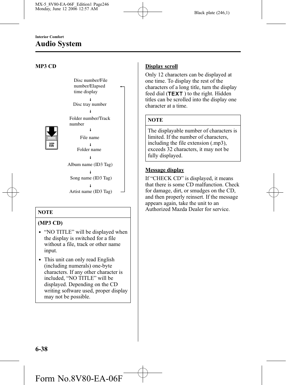 Audio system | Mazda MX-5 User Manual | Page 247 / 407