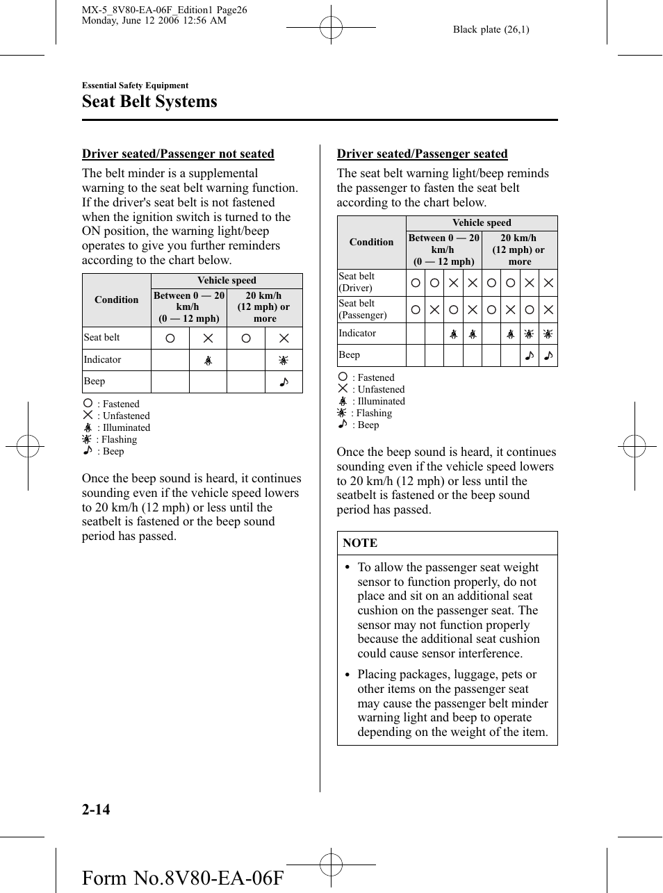 Seat belt systems | Mazda MX-5 User Manual | Page 27 / 407