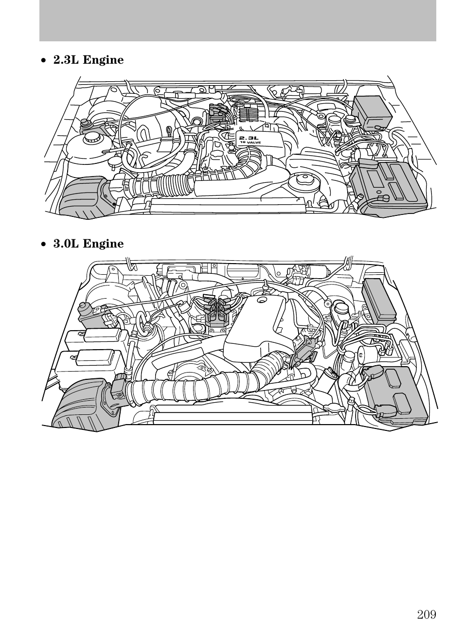 Cleaning, 3l engine • 3.0l engine | Mazda 2008 B2300 Truck User Manual | Page 209 / 280