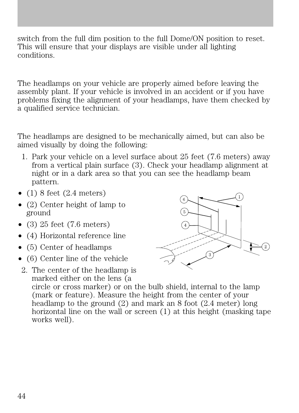 Aiming the headlamps, Headlamp aim adjustment, Lights | Mazda 2008 B2300 Truck User Manual | Page 44 / 280