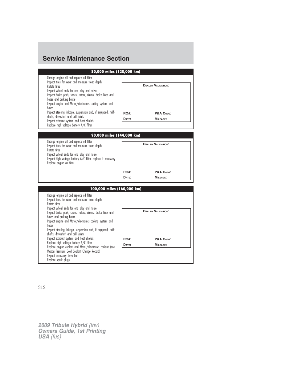 Mazda 2009 Tribute HEV User Manual | Page 312 / 325