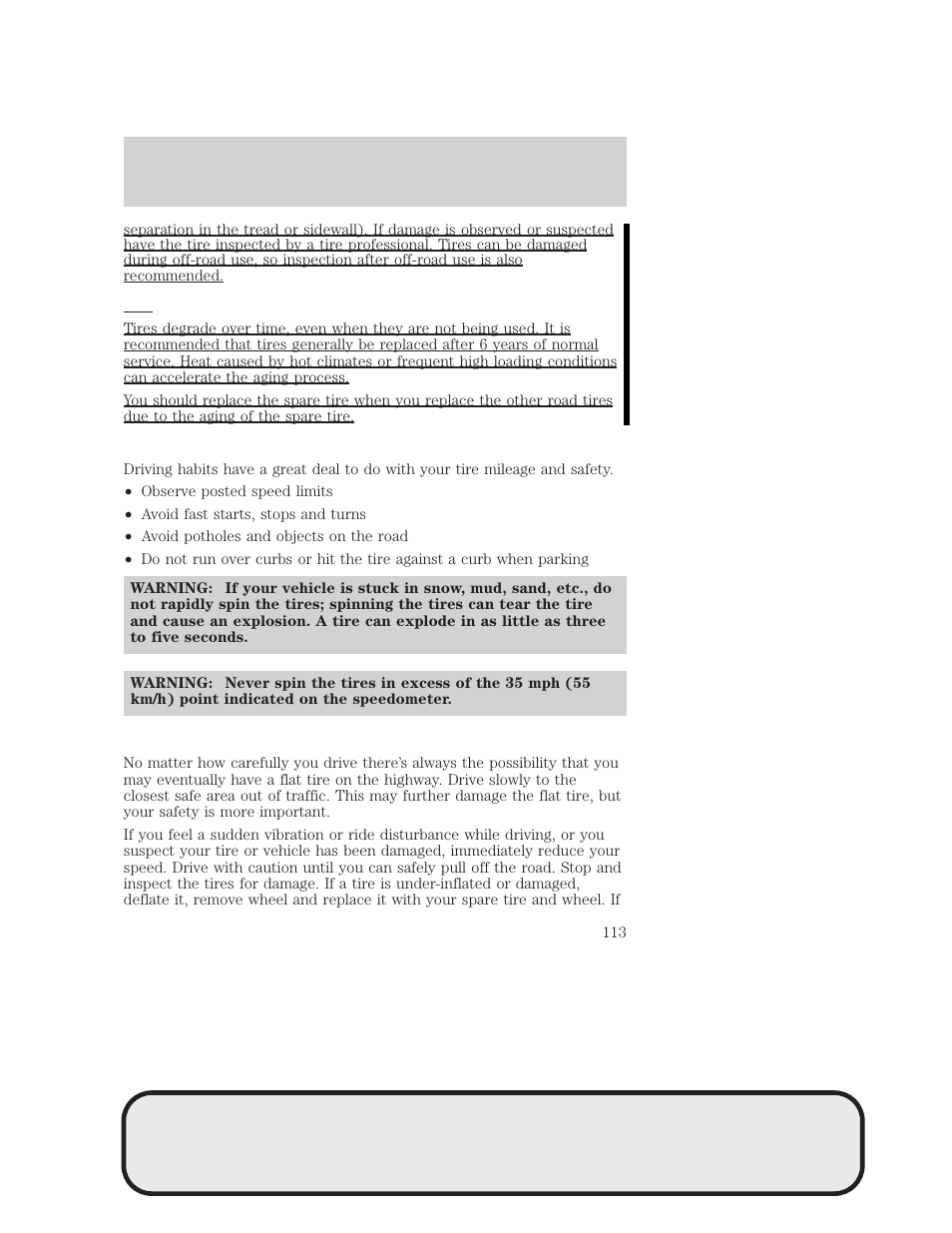 Tires, wheels and loading | Mazda 4WD User Manual | Page 113 / 268