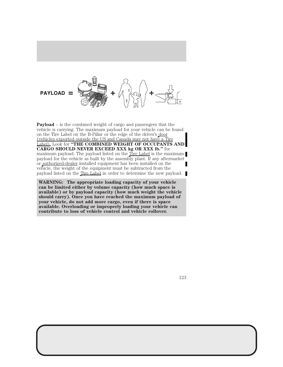 Tires, wheels and loading | Mazda 4WD User Manual | Page 123 / 268