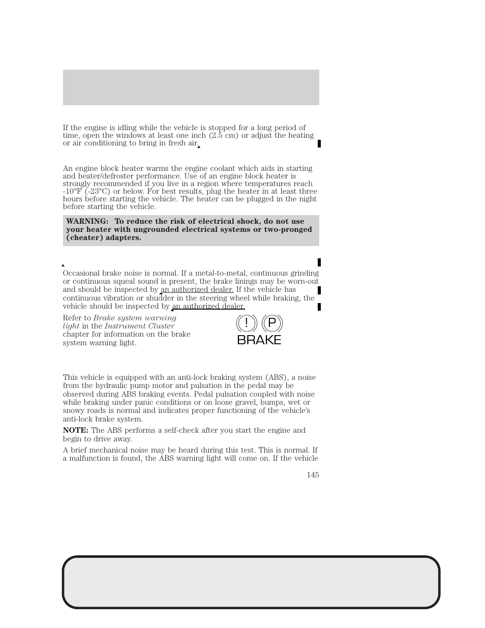 P! brake, Driving | Mazda 4WD User Manual | Page 145 / 268