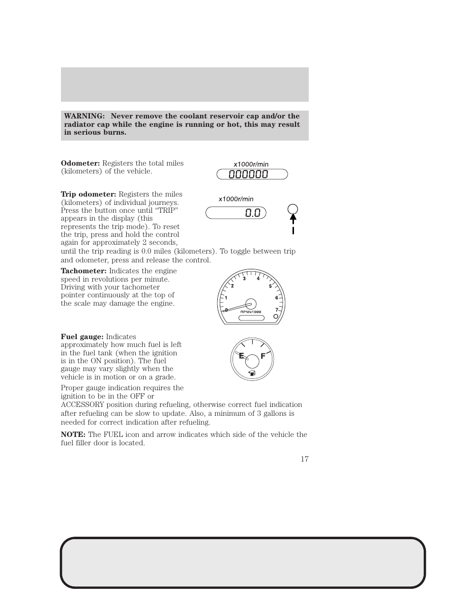 Instrument cluster | Mazda 4WD User Manual | Page 17 / 268